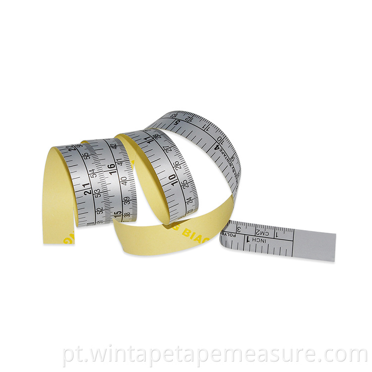 Fita métrica adesiva de prata wintape com parte traseira adesiva 61 cm / 24 polegadas de comprimento